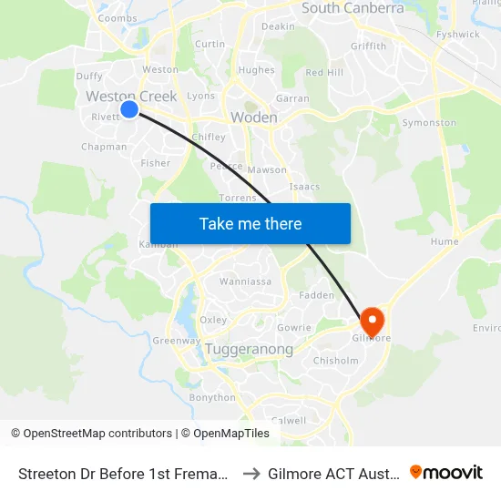 Streeton Dr Before 1st Fremantle Dr to Gilmore ACT Australia map