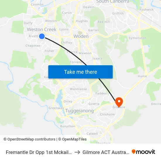 Fremantle Dr Opp 1st Mckail Cr to Gilmore ACT Australia map