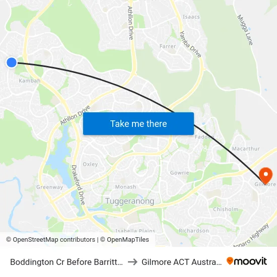 Boddington Cr Before Barritt St to Gilmore ACT Australia map