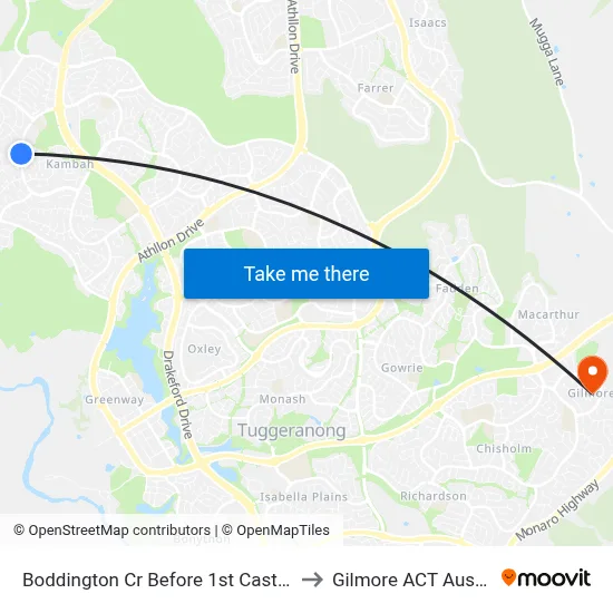 Boddington Cr Before 1st Castley Cct to Gilmore ACT Australia map
