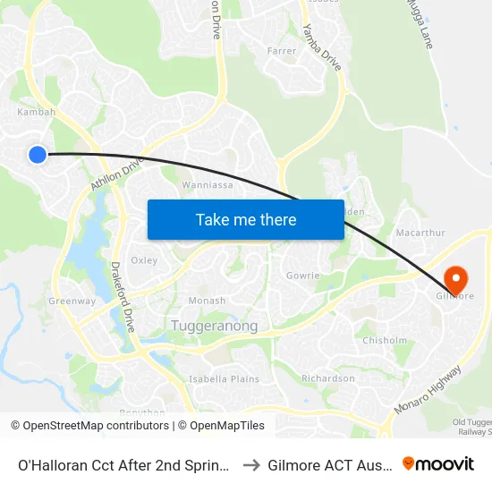 O'Halloran Cct After 2nd Springbett St to Gilmore ACT Australia map