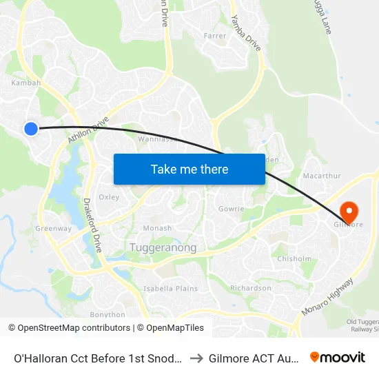 O'Halloran Cct Before 1st Snodgrass Cr to Gilmore ACT Australia map