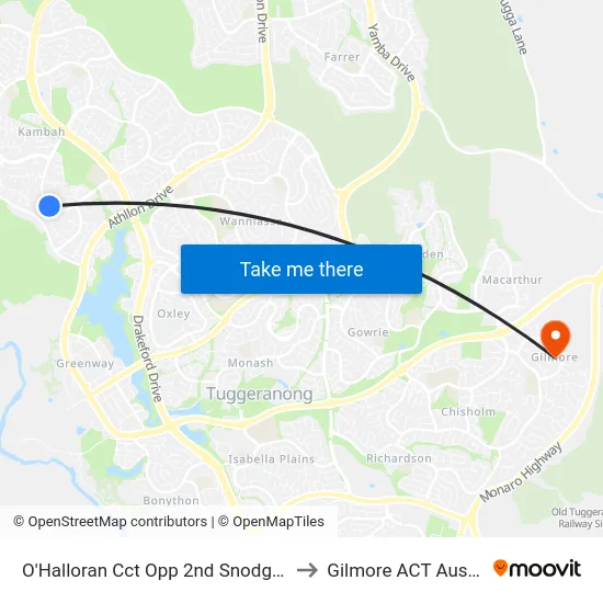 O'Halloran Cct Opp 2nd Snodgrass Cr to Gilmore ACT Australia map