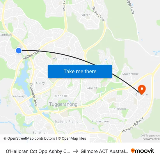 O'Halloran Cct Opp Ashby Cct to Gilmore ACT Australia map