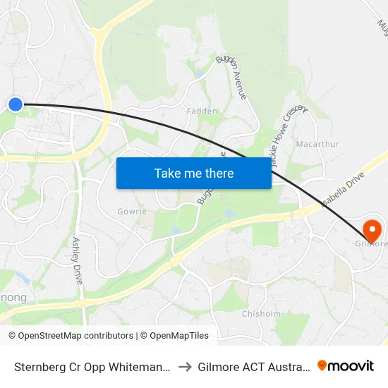 Sternberg Cr Opp Whiteman Cr to Gilmore ACT Australia map