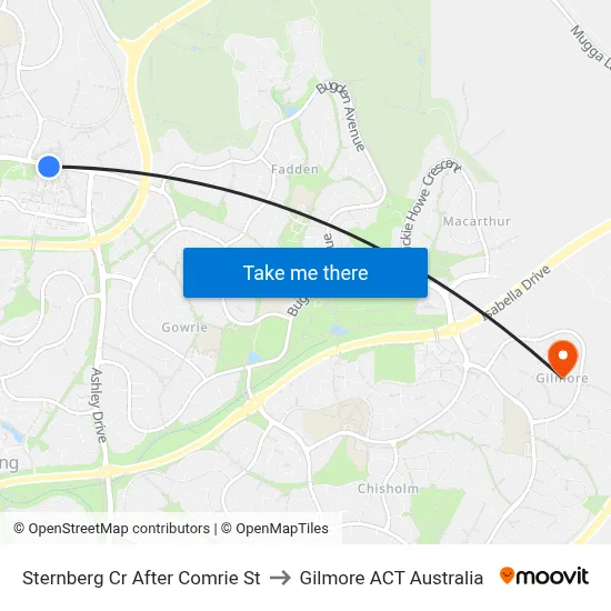 Sternberg Cr After Comrie St to Gilmore ACT Australia map
