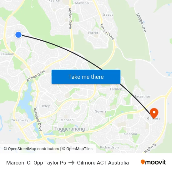 Marconi Cr Opp Taylor Ps to Gilmore ACT Australia map