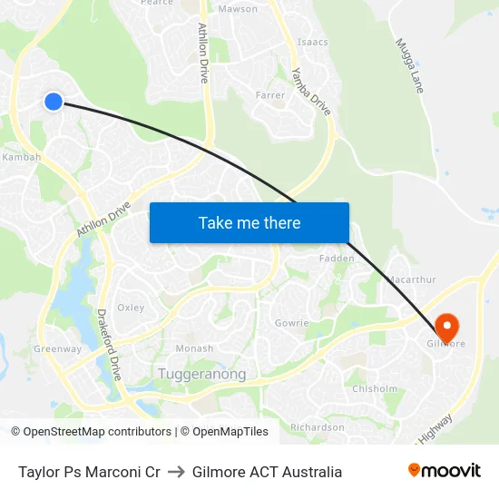 Taylor Ps Marconi Cr to Gilmore ACT Australia map