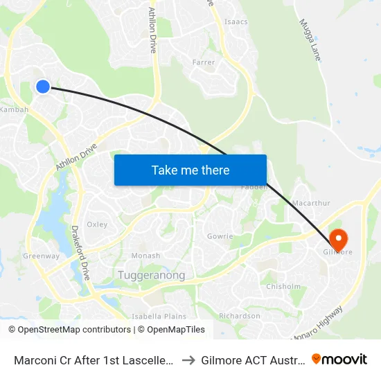 Marconi Cr After 1st Lascelles Cct to Gilmore ACT Australia map