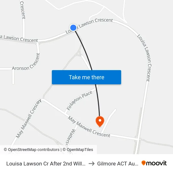 Louisa Lawson Cr After 2nd Willoughby Cr to Gilmore ACT Australia map