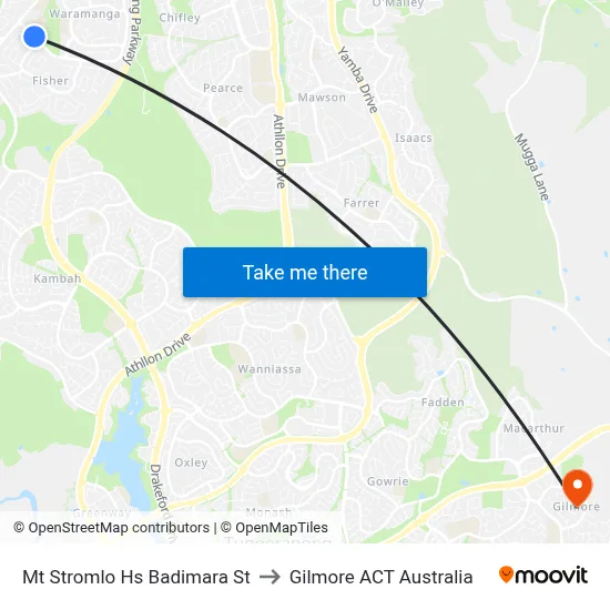 Mt Stromlo Hs Badimara St to Gilmore ACT Australia map