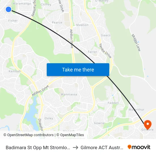 Badimara St Opp Mt Stromlo Hs to Gilmore ACT Australia map