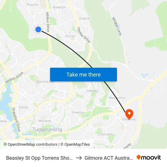 Beasley St Opp Torrens Shops to Gilmore ACT Australia map