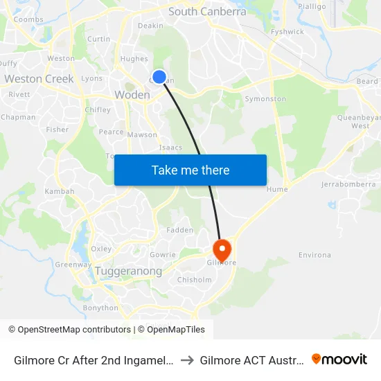 Gilmore Cr After 2nd Ingamells St to Gilmore ACT Australia map