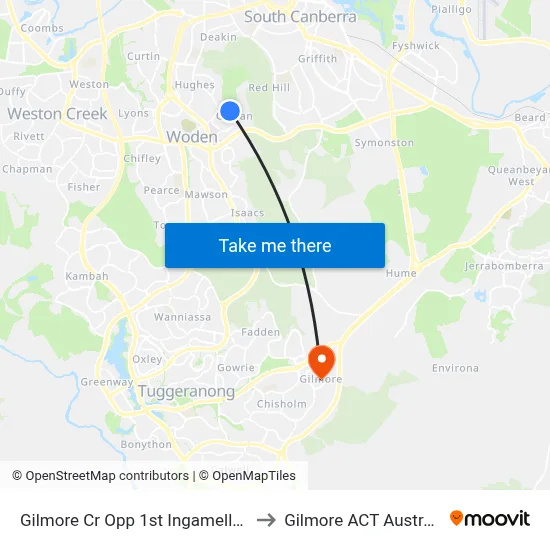 Gilmore Cr Opp 1st Ingamells St to Gilmore ACT Australia map
