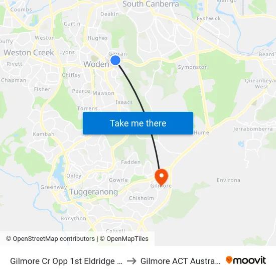 Gilmore Cr Opp 1st Eldridge Cr to Gilmore ACT Australia map