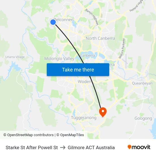 Starke St After Powell St to Gilmore ACT Australia map