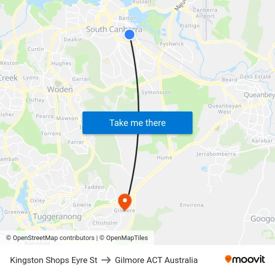 Kingston Shops Eyre St to Gilmore ACT Australia map