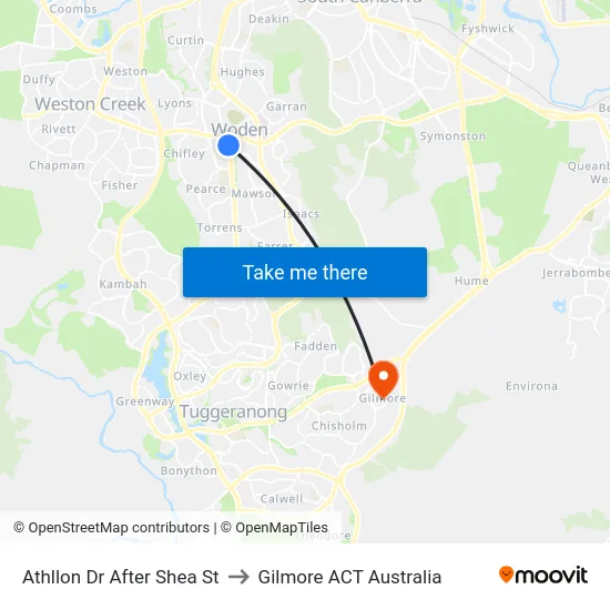 Athllon Dr After Shea St to Gilmore ACT Australia map