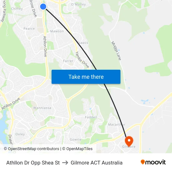 Athllon Dr Opp Shea St to Gilmore ACT Australia map
