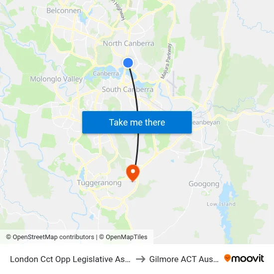 London Cct Opp Legislative Assembly to Gilmore ACT Australia map