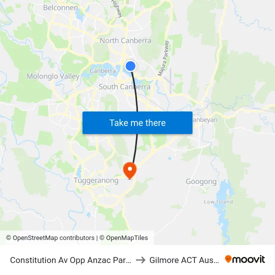 Constitution Av Opp Anzac Park West to Gilmore ACT Australia map