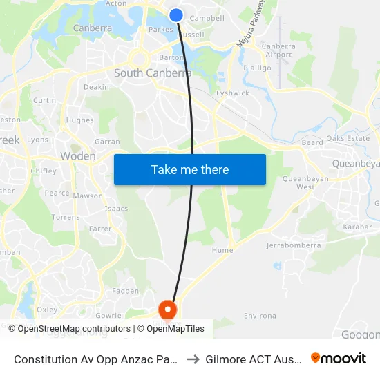 Constitution Av Opp Anzac Park East to Gilmore ACT Australia map