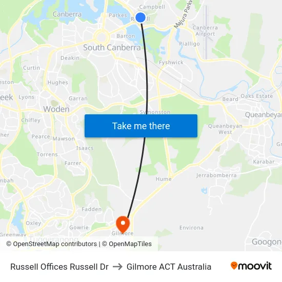 Russell Offices Russell Dr to Gilmore ACT Australia map