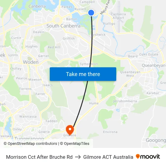 Morrison Cct After Bruche Rd to Gilmore ACT Australia map