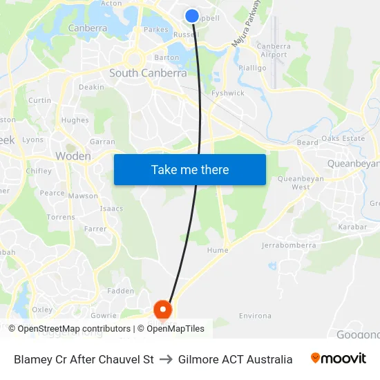 Blamey Cr After Chauvel St to Gilmore ACT Australia map