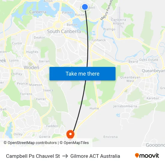Campbell Ps Chauvel St to Gilmore ACT Australia map