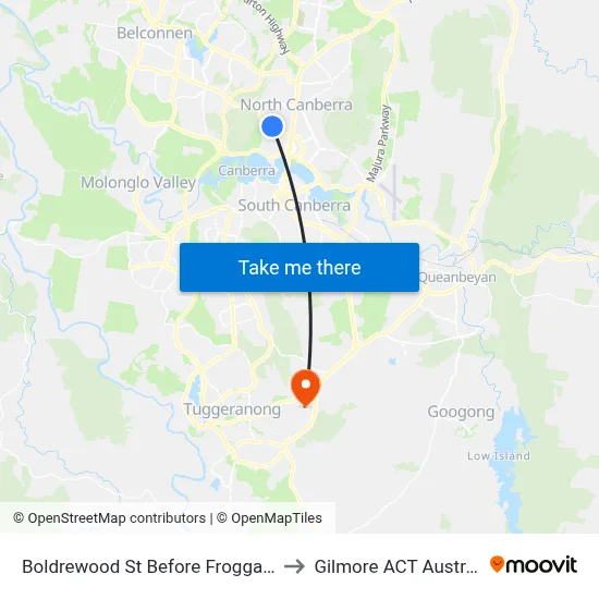 Boldrewood St Before Froggatt St to Gilmore ACT Australia map