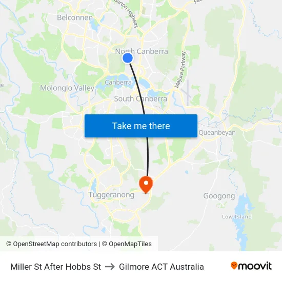 Miller St After Hobbs St to Gilmore ACT Australia map