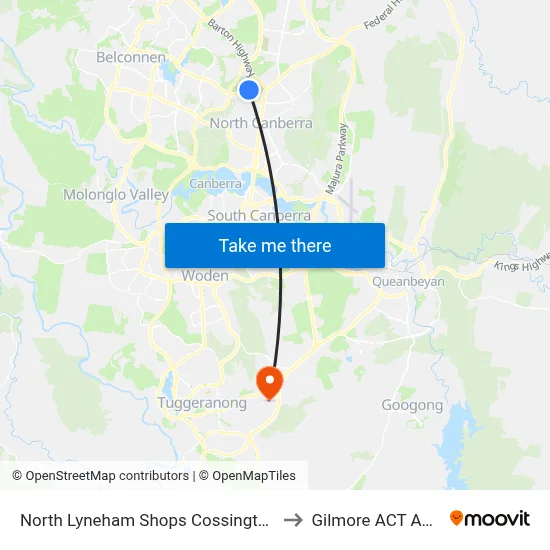 North Lyneham Shops Cossington Smith Cr to Gilmore ACT Australia map