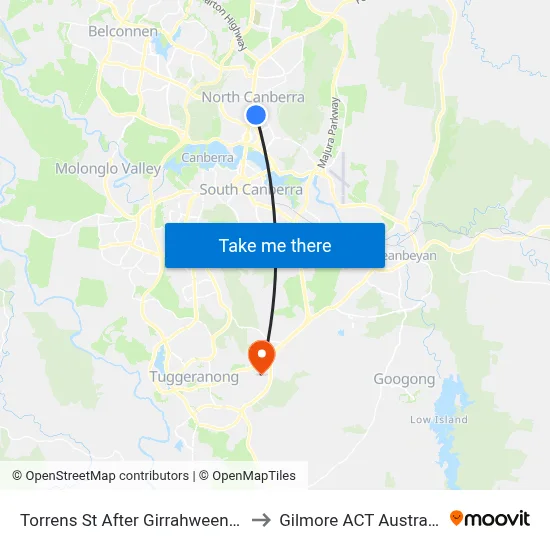 Torrens St After Girrahween St to Gilmore ACT Australia map