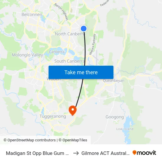 Madigan St Opp Blue Gum Ps to Gilmore ACT Australia map