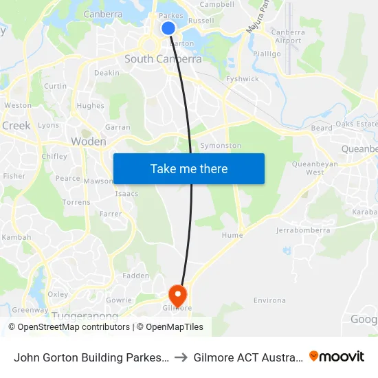John Gorton Building Parkes Pl to Gilmore ACT Australia map