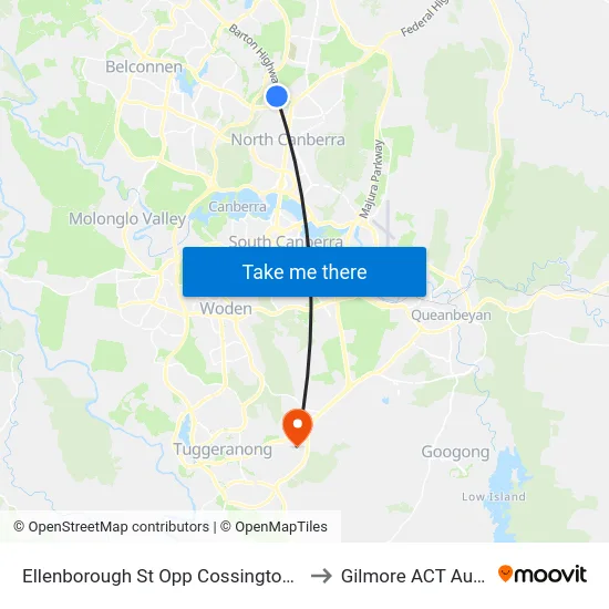 Ellenborough St Opp Cossington Smith St to Gilmore ACT Australia map