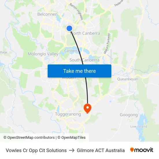 Vowles Cr Opp Cit Solutions to Gilmore ACT Australia map