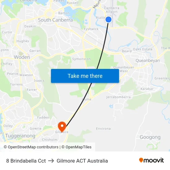 8 Brindabella Cct to Gilmore ACT Australia map