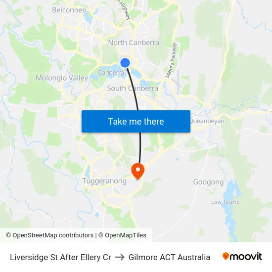 Liversidge St After Ellery Cr to Gilmore ACT Australia map
