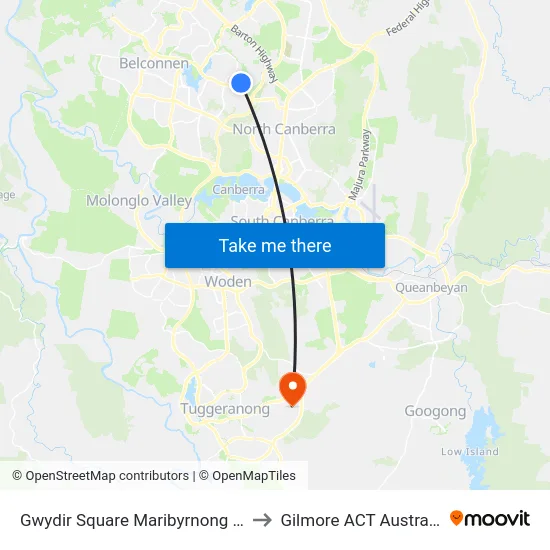 Gwydir Square Maribyrnong Av to Gilmore ACT Australia map