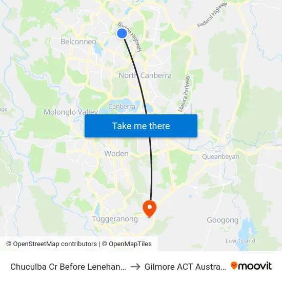 Chuculba Cr Before Lenehan St to Gilmore ACT Australia map