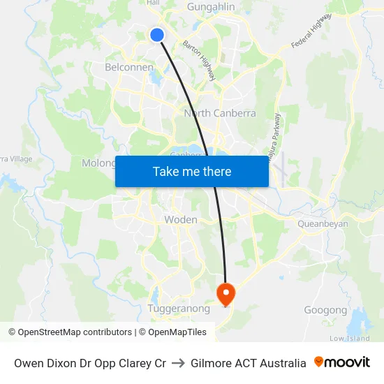 Owen Dixon Dr Opp Clarey Cr to Gilmore ACT Australia map