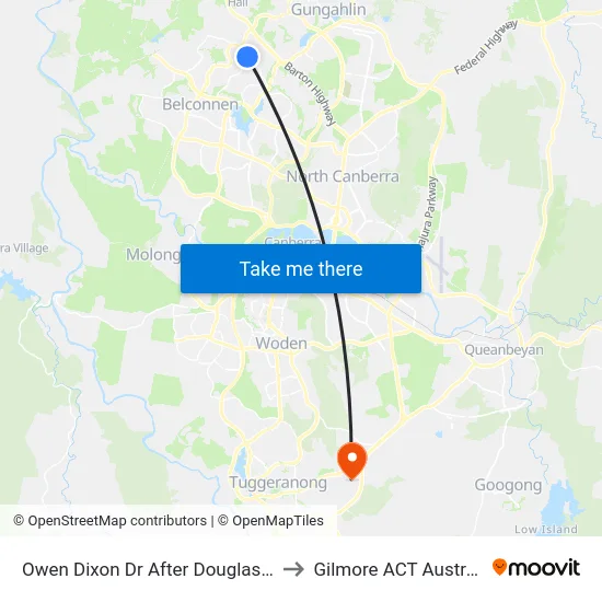 Owen Dixon Dr After Douglass St to Gilmore ACT Australia map