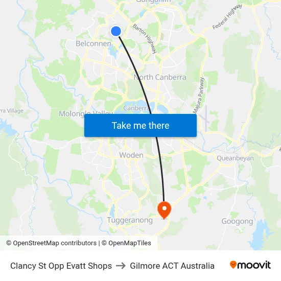 Clancy St Opp Evatt Shops to Gilmore ACT Australia map