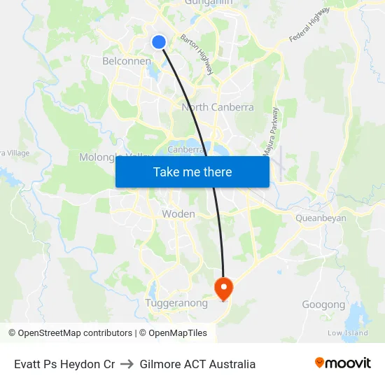 Evatt Ps Heydon Cr to Gilmore ACT Australia map