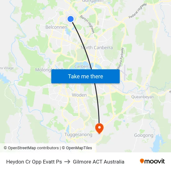 Heydon Cr Opp Evatt Ps to Gilmore ACT Australia map