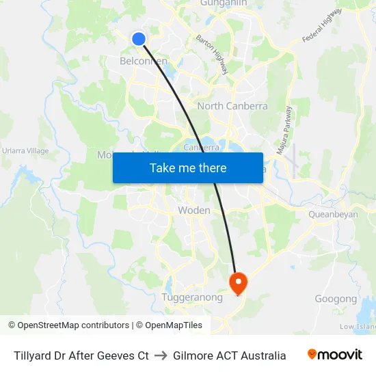 Tillyard Dr After Geeves Ct to Gilmore ACT Australia map
