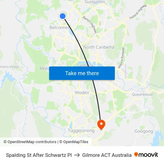 Spalding St After Schwartz Pl to Gilmore ACT Australia map